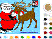play Santa Reindeer Coloring