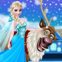 Rudolph And Elsa In The Frozen Forest