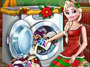 play Elsa Washing Christmas Toys