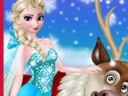 Rudolph And Elsa In The Frozen Forest