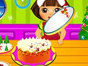 play Dora Cooking Christmas Cake