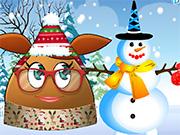 play Pou Girl Building A Snowman