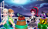 Frozen And Monster High Cake Decor