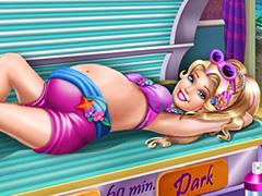 play Barbie Pregnant Tanning Solarium