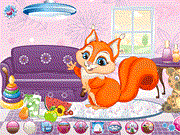 play Little Squirrel Cleaning Room Mobile