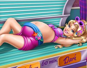 play Barbie Pregnant Tanning Solarium