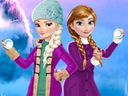 play Elsa And Anna Winter Fun