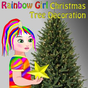 play Rainbow Girl Christmas Tree Decoration