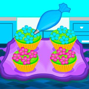 play Bake Colorful Cupcakes