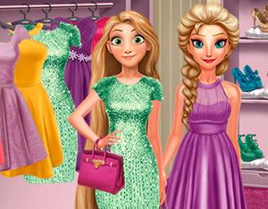 play Elsa And Rapunzel Dressing Room