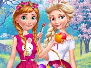 play Elsa And Anna Easter Fun