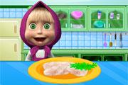 play Masha Cooking School