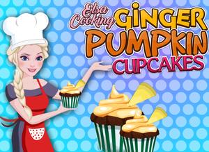 play Elsa Cooking Ginger Pumpkin Cupcakes