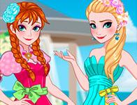 play Elsa And Anna Bridemaids Dresses