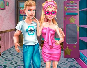 play Super Barbie Sauna Flirting