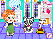 play Frozen Anna Puppy Caring