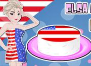 play Elsa American Flag Cake