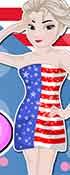 play Elsa American Flag Cake