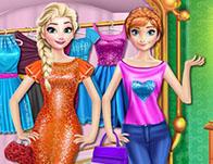 play Elsa And Anna Shopping Time