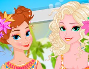 play Anna And Elsa Tropical Vacation