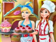 play Anna And Cinderella At The Cupcakes Factory