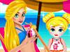 play Barbie Mommy And Baby At The Beach
