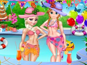 play Frozen Princess Surprize Pool Party
