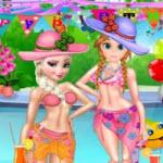 play Frozen Princess Surprize Pool Party