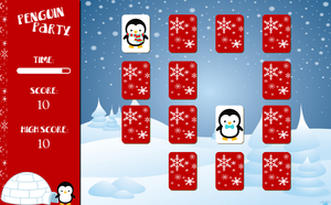 play Penguin Party Memory Game