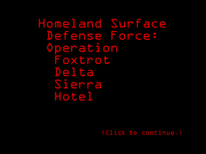 play Homeland Surface Defense Force: Operation Foxtrot Delta Sierra Hotel