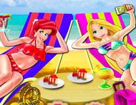 play Princesses Beach Day