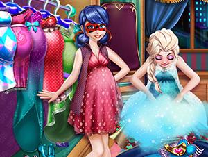 play Ladybug And Elsa Pregnant Wardrobe