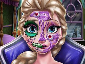 play Elsa Scary Halloween Makeup