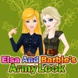 play Elsa And Barbie'S Army Look