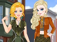 play Elsa And Barbie'S Army Look