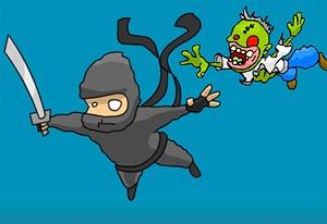 play Super Ninja Skydiving Plus Zombies