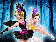 play Ellie And Annie Black Swan And White Swan