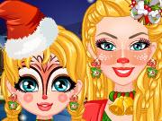 play Barbie Christmas Face Painting