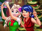 Ladybug And Elsa Xmas Selfie