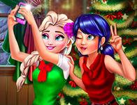 play Ladybug And Elsa Xmas Selfie