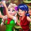 Ladybug And Elsa Xmas Selfies