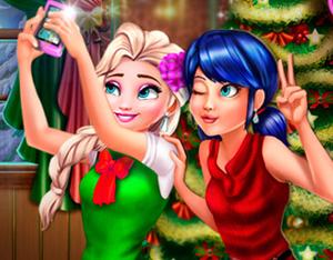 play Ladybug And Elsa Xmas Selfie