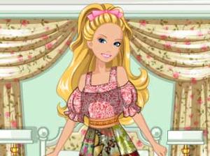 play Barbie'S Patchwork Peasant Dress