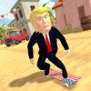 President Skater 3D. Retro Donald In Pixel City