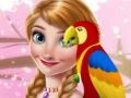 Ice Princess And Cute Parrot