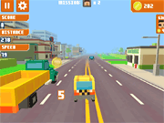Pixel Road Taxi Depot Game