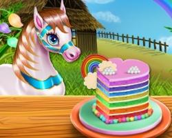 play Pony Cooking Rainbow Cake