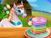 play Pony Cooking Rainbow Cake