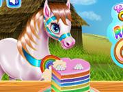 play Pony Cooking Rainbow Cake