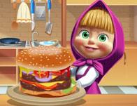 play Masha Cooking Big Burger